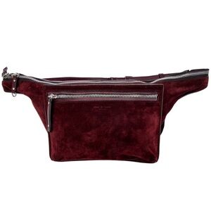 RAG & BONE suede crossbody waist/belt bag sling modular fanny pack large merlot